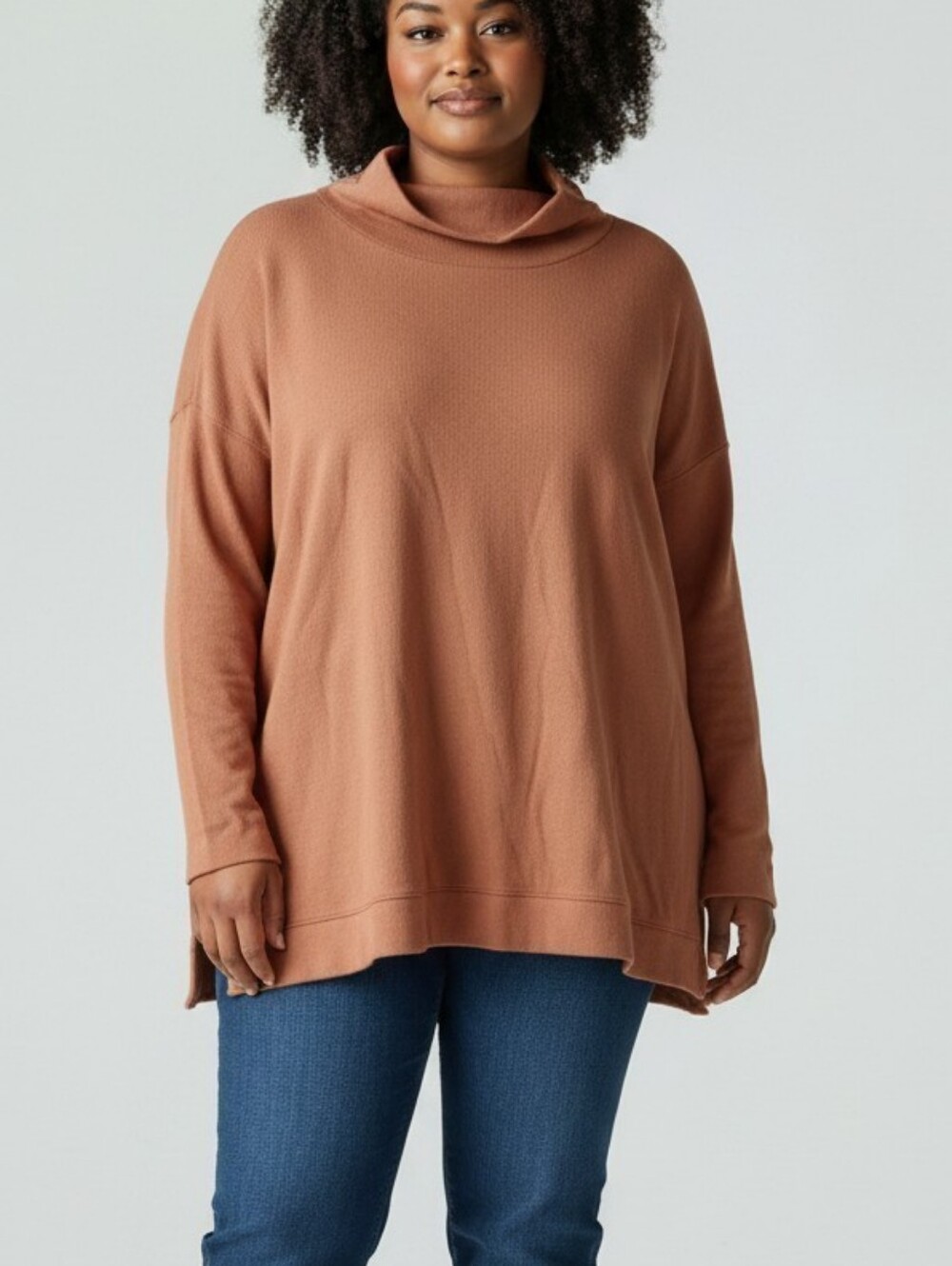 NWT Ava & Viv Cozy Cowl Tunic Sweater Top in Rust Size 3X